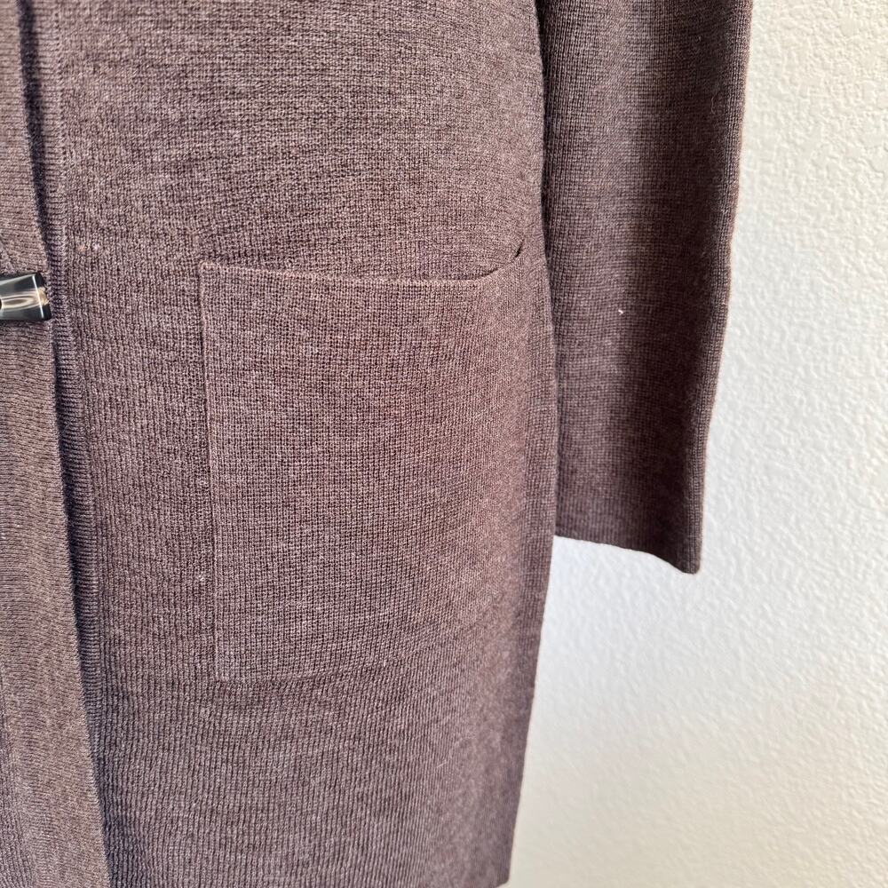 Ellen Tracy | Merino Wool Blend Longline Cardigan Sweater Size Small - Picture 6 of 9